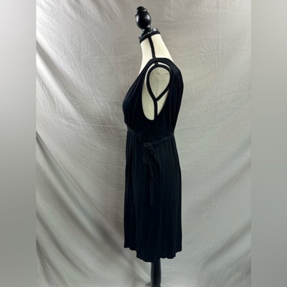 Zara Side Tie Low Back Dress Black - Picture 3 of 6